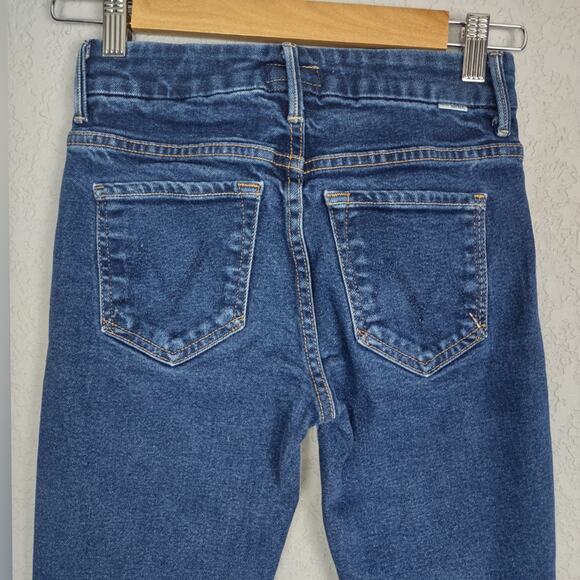 MOTHER The High Waisted Looker Crop Skinny Leg Jeans in Hot Rod Size 24 - Picture 11 of 16
